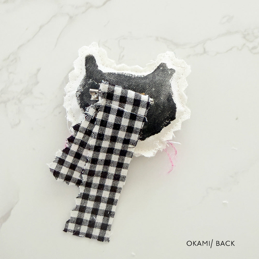 BLACK & WHITE CATS|ブローチ付きリバーシブル2WAYバッグ