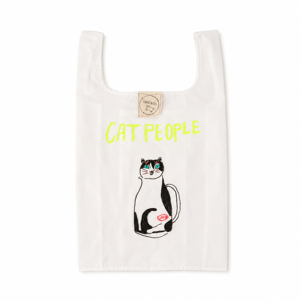 AT PEOPLE コンビニバッグ 猫ポット 手刺繍 一点もの UKIKI STORE