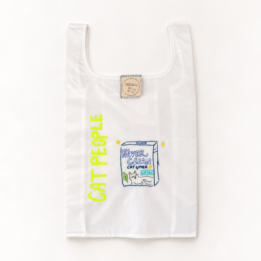 CAT PEOPLE コンビニバッグ NEVER CLEAN 猫砂 手刺繍 一点もの UKIKI STORE