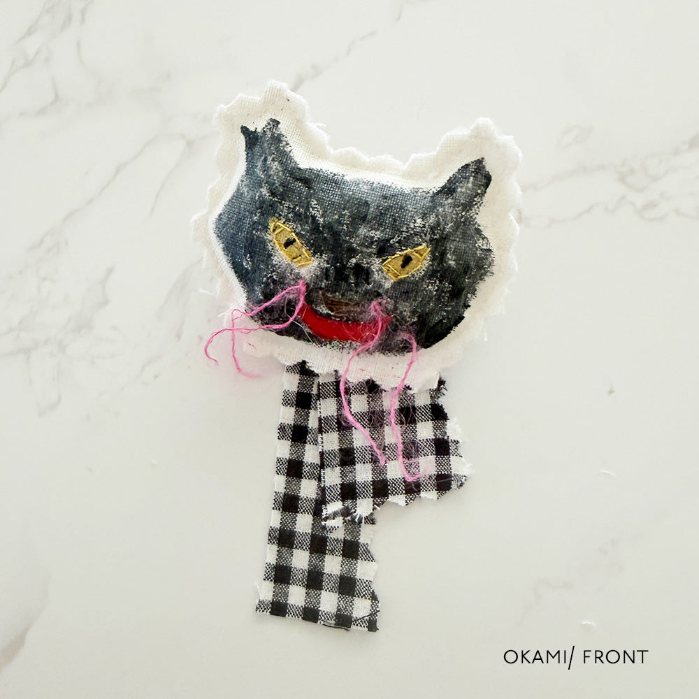 BLACK & WHITE CATS｜ブローチ付きリバーシブル2WAYバッグ