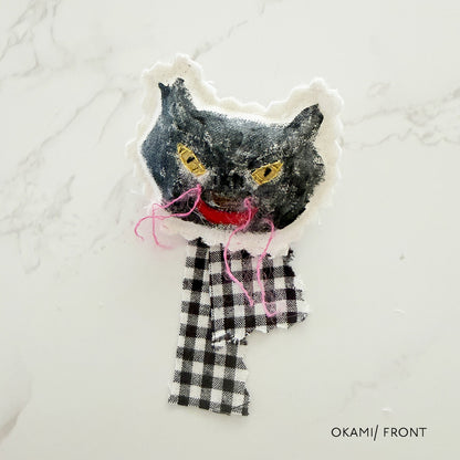 BLACK & WHITE CATS｜ブローチ付きリバーシブル2WAYバッグ